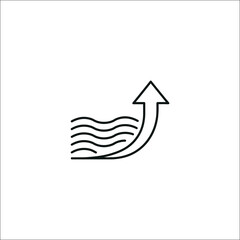 Coastal evacuation route safety sign icon for emergency preparedness