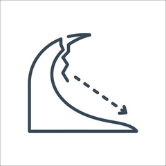 Icon representing coastal erosion and environmental change