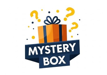 Mystery box concept with question marks illustration