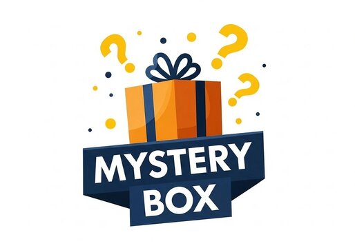 Mystery box concept with question marks illustration
