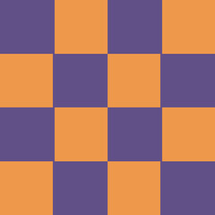 Simple Minimalist Purple Orange Seamless Checkered Pattern for Background, Chessboard, Checkered Tiles, Decoration and Wallpaper
