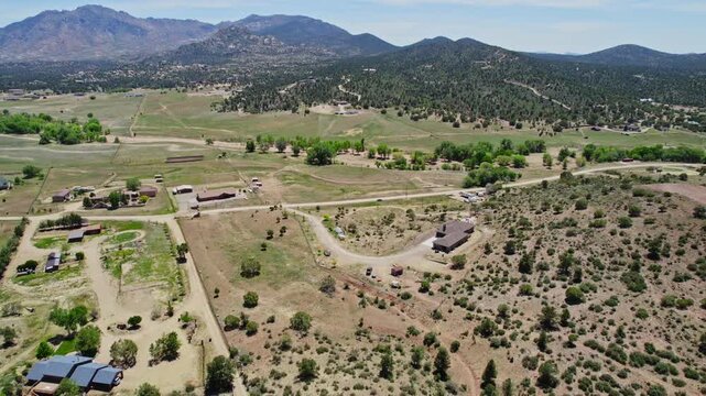 cultivated valley land with winding roads and mountain backdrops for ecological assessment