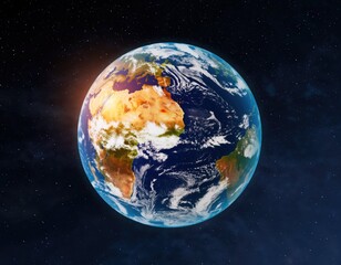 Obraz premium Stunning View of Earth from Space with Vibrant Blue and Green Colors