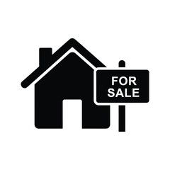 House for sale symbol silhouette vector art illustration