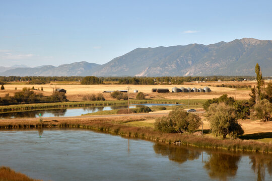 Flathead River Meanders Through Golden Valley Near Kalispell, Montana