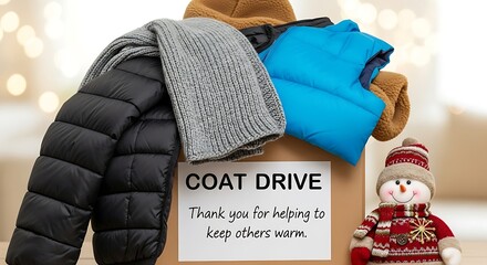 Donate winter coats and warm clothing for a local charity drive to help those in need this holiday season with a charming snowman decoration