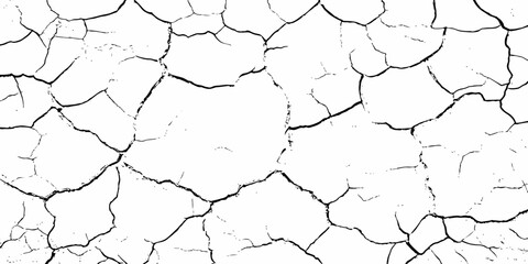 Black and white texture of cracked and abstract grunge texture effect old concrete faded wall dry surface patterns background.
