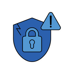 Security Breach icon outline editable stroke line drawing eps.