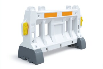 Lightweight modular construction barrier isolated on white studio background