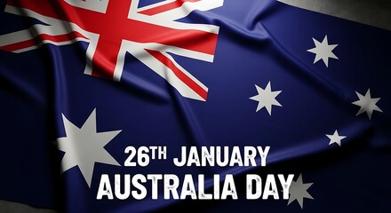 Celebrate Australia Day on January 26th with vibrant Australian flag background, perfect for patriotic events and festive social media marketing campaigns