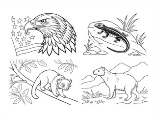 coloring page line art the bird black vector bundle