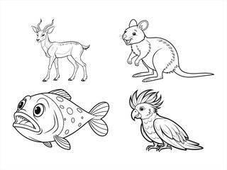 coloring page line art the bird black vector bundle