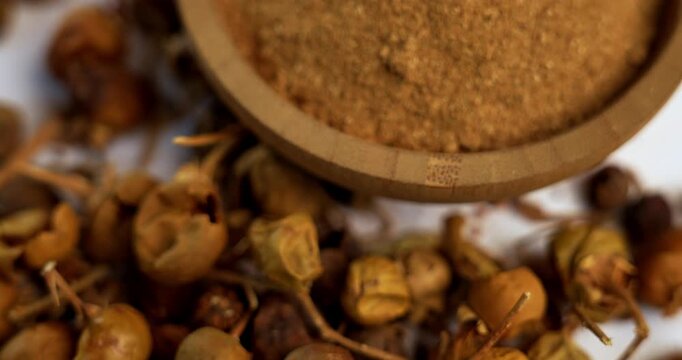 Ayurvedic Choti Kateli also known as Kantkari or Solanum Surattense dried and powder form