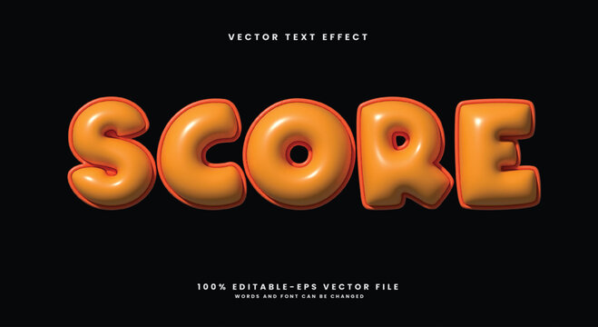 Score inflated style 3d editable text effect Template
