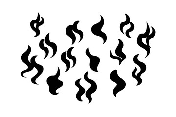 Abstract black smoke wisps on white background vector