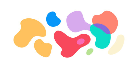 Abstract colorful organic shapes on black background 1