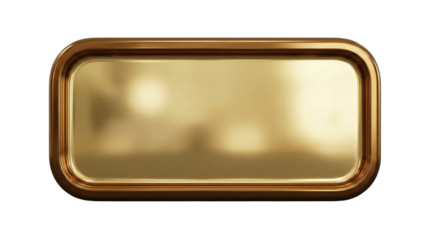 Gleaming golden rectangle frame with rounded corners, a blank canvas for creative possibilities,