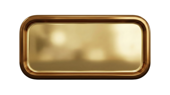 Gleaming golden rectangle frame with rounded corners, a blank canvas for creative possibilities, - Powered by Adobe