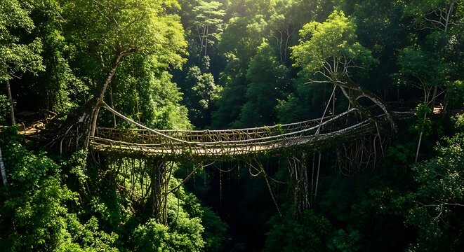 Discover the enchanting living root bridges of Meghalaya India amidst lush green forests for an adventurous travel destination