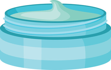 A blue container of lotion with a white background