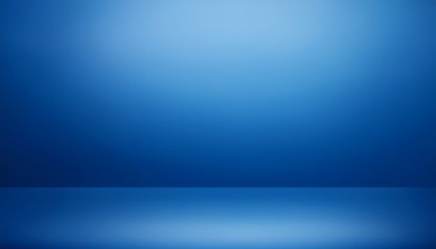 a smooth even gradient of medium to dark blue creating a simple and versatile studio like backdrop with a subtle floor reflection