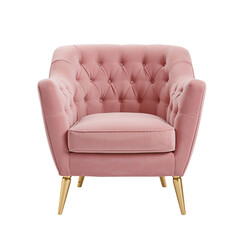 Elegant Pink Armchair With Golden Legs in a Modern Living Space for Stylish Comfort