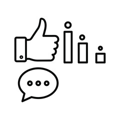 Obraz premium Line icon set for feedback, like, rating, and comment isolated on