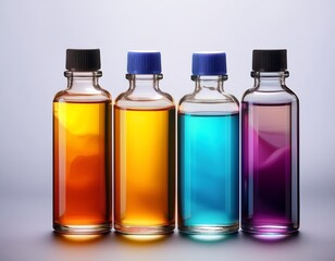 transparent alcohol ink or aniline dyes in a bottle assorted colors