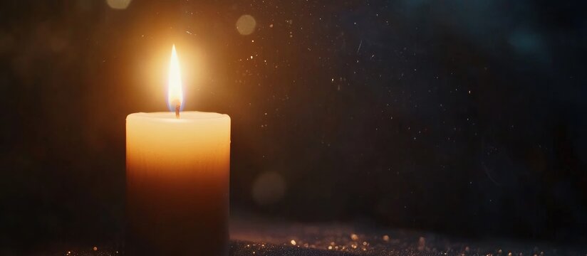 Illuminating hope, A single candle shines brightly in the darkness