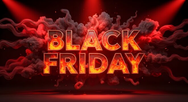 black friday, smoke, red smoke, black smoke, dramatic, cinematic, sale, discount, event, promotion, marketing, advertising, typography, glowing, intense, texture, vapor, mist, dark background, modern, - Powered by Adobe