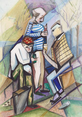 Relaxing in the bosom of nature in the company of men