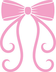 Christmas angel illustration with a pink flower and yellow ribbon decoration