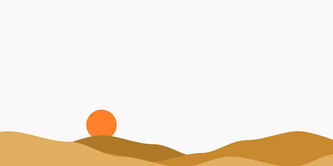 Sunset in Desert Minimal Vector
