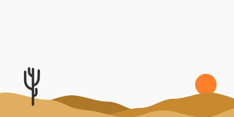 Flat Design Desert Scene