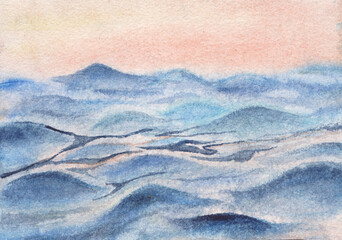 Sea roughness at sunset