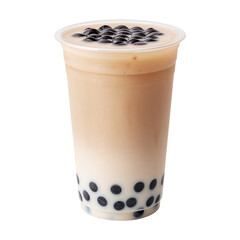 Refreshing Bubble Tea With Fruity Flavor and Chewy Tapioca Pearls Served in a Clear Cup