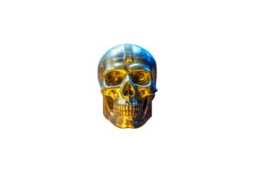 Human skull anatomy model, isolated on a white background for science and medical illustration
