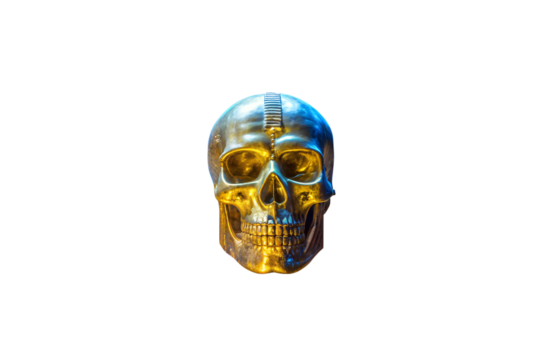 Human skull anatomy model, isolated on a white background for science and medical illustration