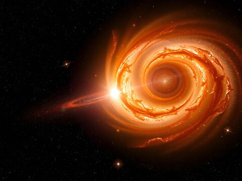 Cosmic Whirlpool: A Fiery Galactic Core and Jet Emission