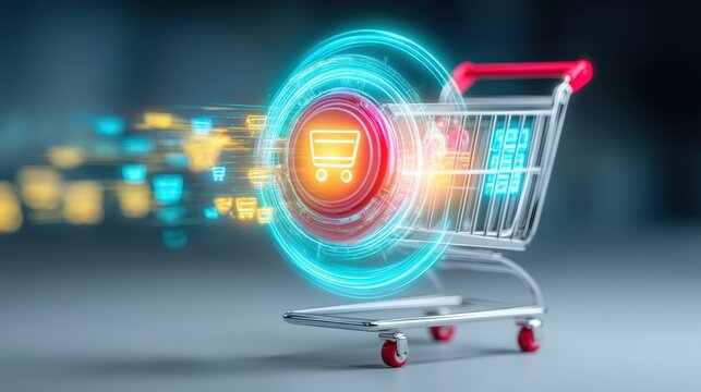 Dynamic e-commerce shopping experience online retail digital marketing virtual environment futuristic viewpoint shopping innovation