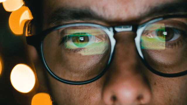 Man Hypnotized By The Lights Of His Phone