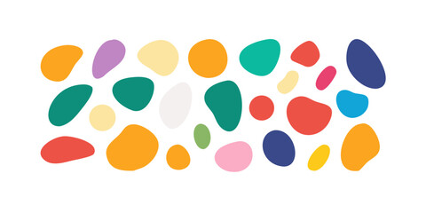 Colorful abstract organic shapes on black background