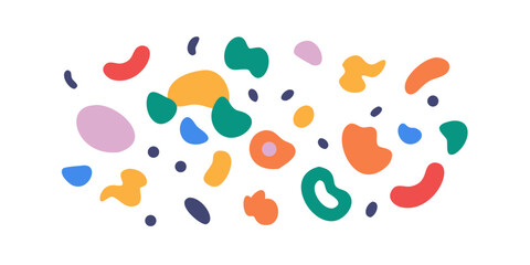 Colorful abstract organic shapes on black background 2