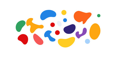 Colorful abstract organic shapes on black background 3