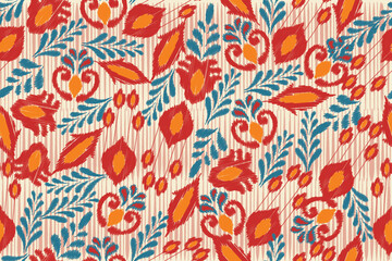 abstract seamless motif fabric patterns, abstract ikat, carpet, fabric, batik	
