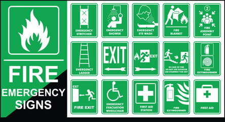 Fire Emergency icons set vector file, Fire Emergency symbol set vector file.