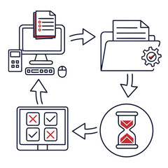 Business Process Workflow Computer Folder Hourglass Checklist monitor