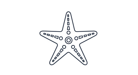 Obraz premium A simple, stylized outline drawing of a five-pointed starfish on a white background.