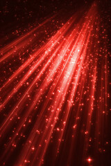 Sparkling, red light. Rays. Beams. Black background.