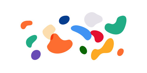 Colorful organic shapes on a black background abstract